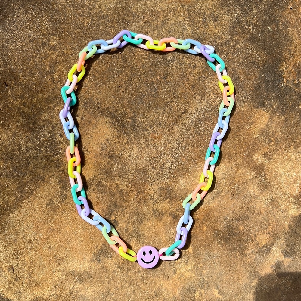 Chain Link Color Block Necklace